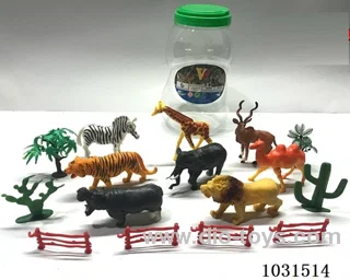 8pcs animals 6 inch in Barrel