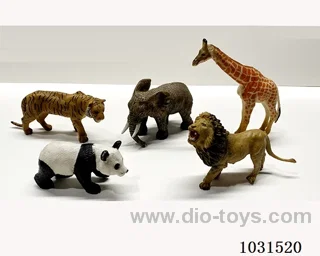 5pcs animals set 6.5 inch in PP bag with header