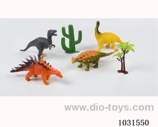 4pcs dinosaurset 6.5 inch  in PP bag with header