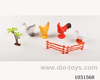 4pcs animals set 3.5 inch  in PP bag with header