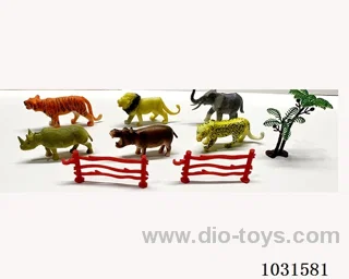 6pcs animals set 4 inch in PP bag with header