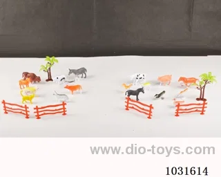 9pcs animals set 2sets mixed loading in PP bag with header