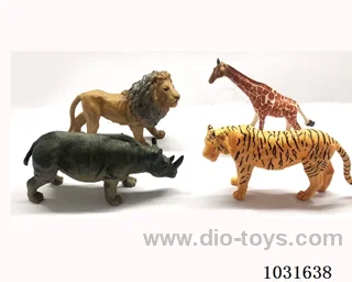 4pcs animals set in PP bag with header