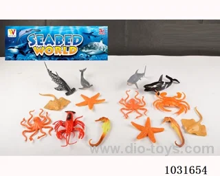 7pcs animals set 2sets mixed loading in PP bag with header