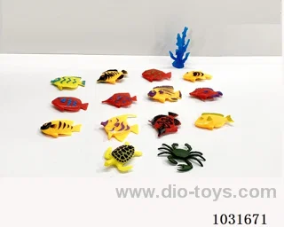14pcs animals set in PP bag with header