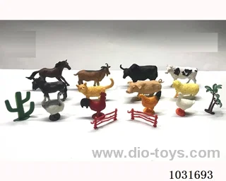 6pcs animals set in PP bag with header