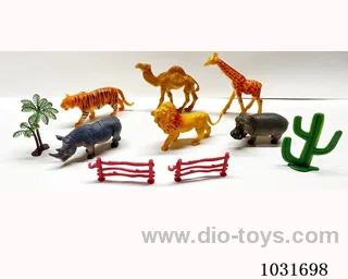6pcs animals set in PP bag with header
