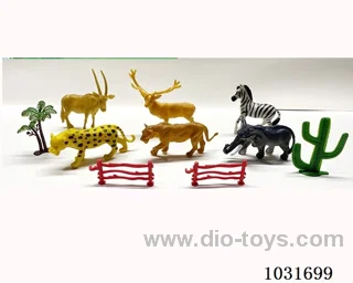 6pcs animals set in PP bag with header