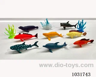 9pcs animals  set in PP bag with header