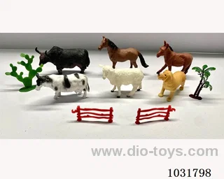 6pcs animals set in PP bag with header