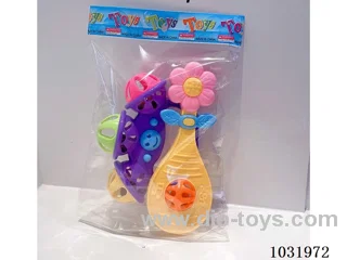 Cartoon baby rattles in opp bag