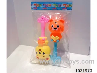 Cartoon baby rattles in opp bag
