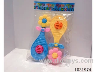 Cartoon baby rattles in opp bag