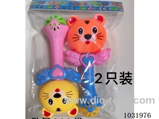 Cartoon baby rattles in opp bag
