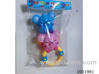 Cartoon baby rattles in opp bag