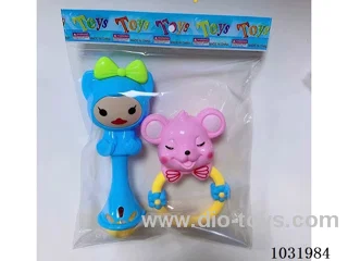 Cartoon baby rattles in opp bag
