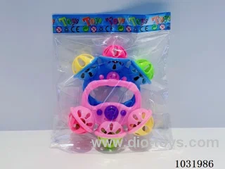 Cartoon baby rattles in opp bag