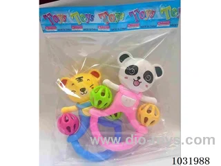 Cartoon baby rattles in opp bag