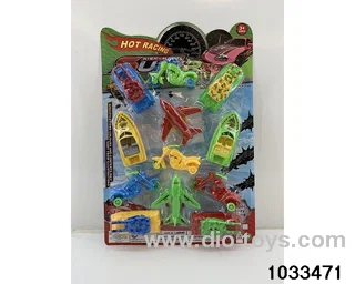 Sliding toy set in blister