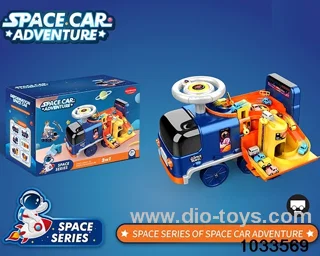 free wheel space children car with light，storytelling