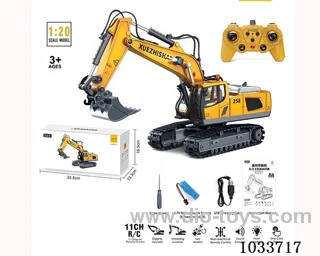 2.4G 11ch RC excavator with light &sound (plastic version)