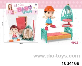 Cartoon figures with hanging baskets in PP bag with header