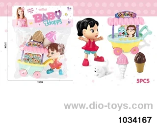 Cartoon mannequin with ice cream truck in PP bag with header