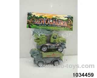 Sliding dinosaur engineering vehicle in PP bag with header