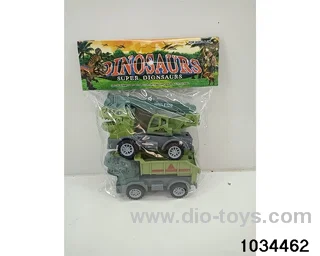 Sliding dinosaur engineering vehicle in PP bag with header