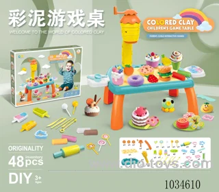 48pcs Color clay table DIY set in color box