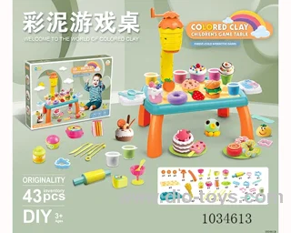 43pcs Color clay table DIY set in color box