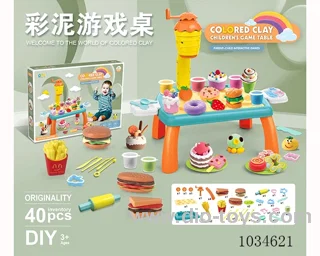 40pcs Color clay table DIY set in color box
