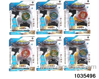 6cm alloy lighted gyro with handle in Blister card