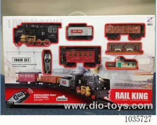 RC  rail train with USB cable&live voice &smoke in window box