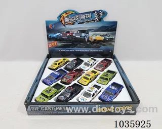 1:50 12pcs Sliding alloy car 16sets&8color mixed loading  in display box