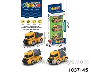 Q cute pull-back car in 3pcs window box