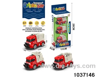 Q cute pull-back car in 3pcs window box