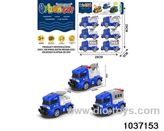 Q cute pull-back car in 6pcs PVC bag