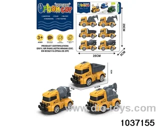Q cute pull-back car in 6pcs PVC bag