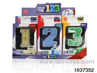 number deformation toys in display box