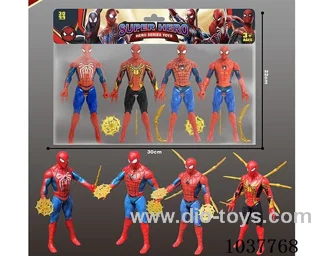 4pcs 17cm Spider-Man with light in poly bag header