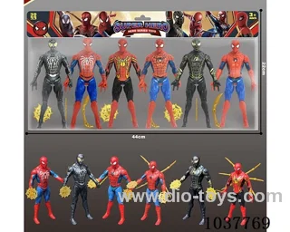 6pcs 17cm Spider-Man with  light  in poly bag header