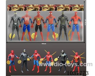 6pcs 17cm Spider-Man with  light in poly bag header
