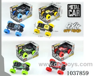 Metal off-road vehicle in window box