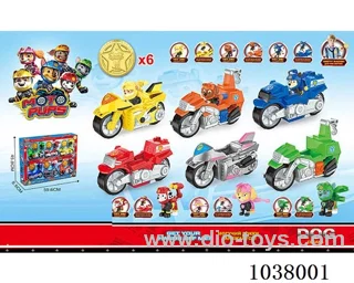 6pcs motorcycle & 6pcs Ejectoring dog in window box