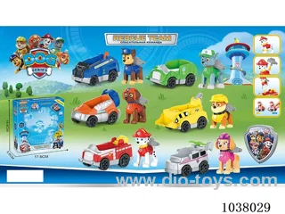 pull back car with dog 6sets mixed loading  in window box