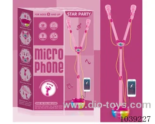 Dual microphone with light &music in color box