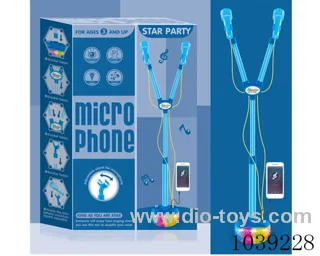 Dual microphone with light &music in color box