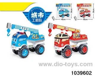 Skidding construction vehicle in poly bag header