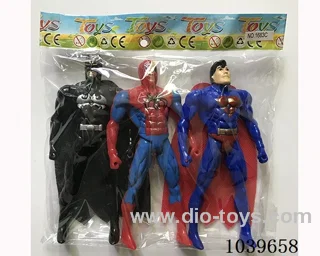 3pcs  16cm Superman, Spiderman, Batman with light